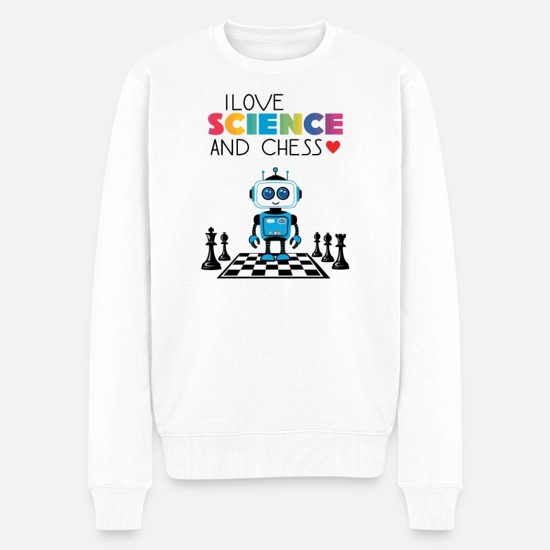 Science et échecs - Pull Premium bio Homme - blanc