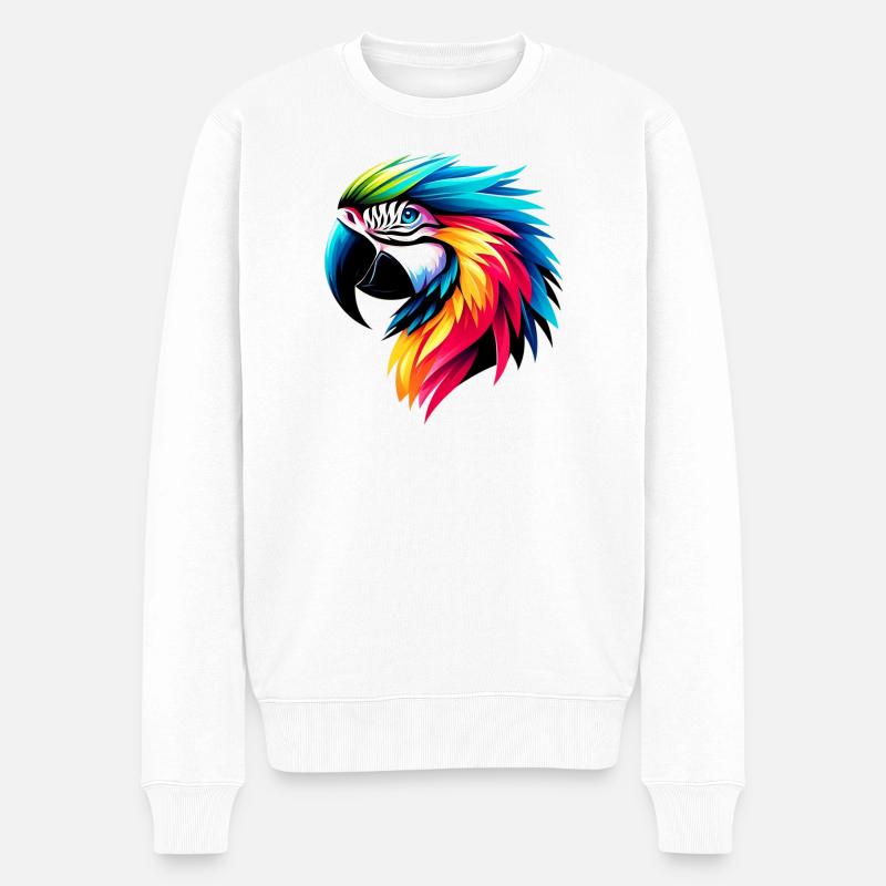 Papagei - Männer Premium Bio Pullover - Weiß