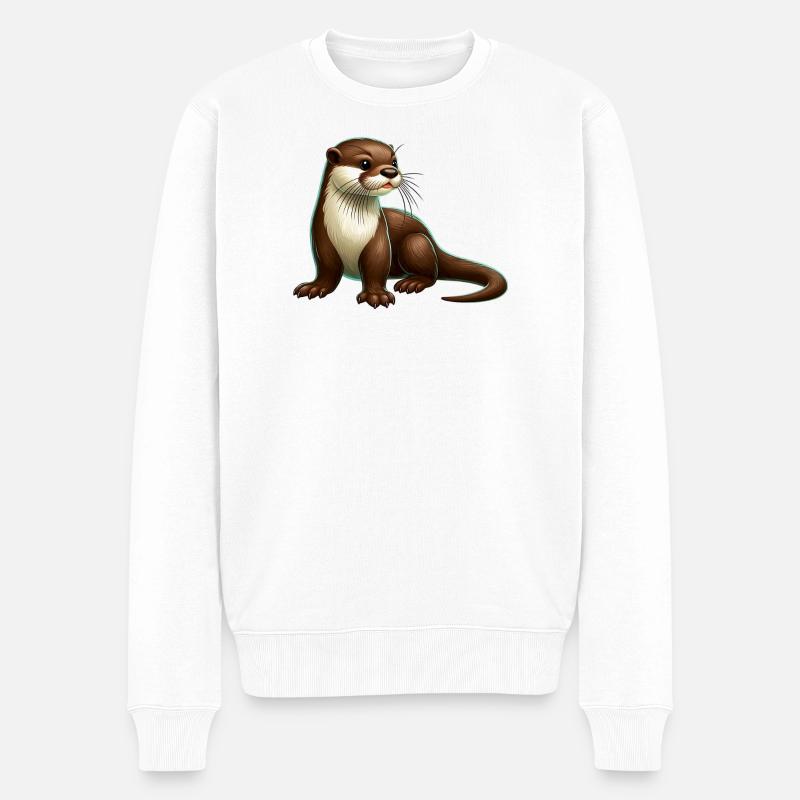 Otter - Männer Premium Bio Pullover - Weiß