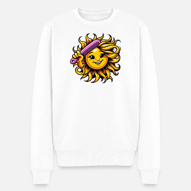 Sonne - Männer Premium Bio Pullover - Weiß