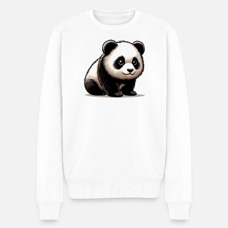 Panda - Pull Premium bio Homme - blanc