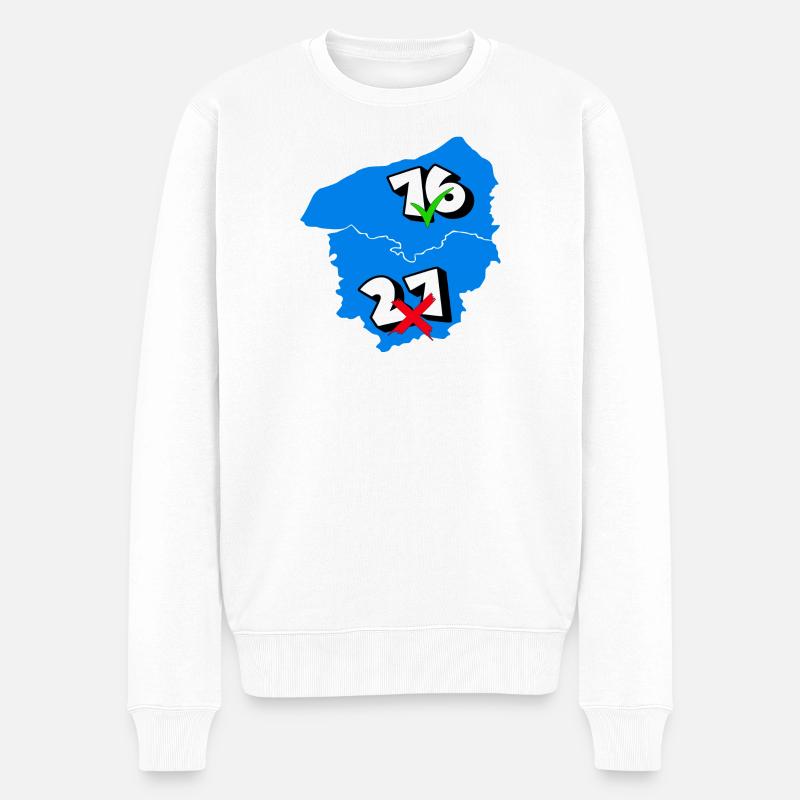 Region Haute-Normandie - Männer Premium Bio Pullover - Weiß