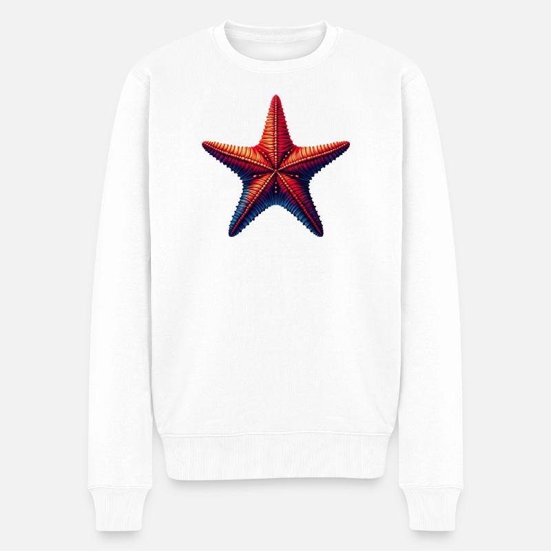 Seestern - Männer Premium Bio Pullover - Weiß