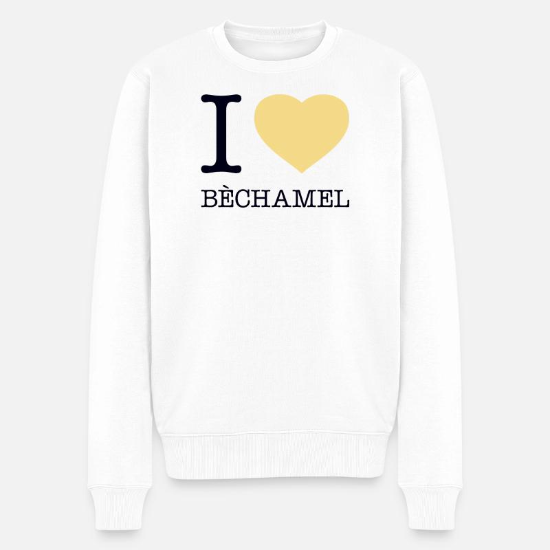 J’ADORE LA BÉCHAMEL - Pull Premium bio Homme - blanc
