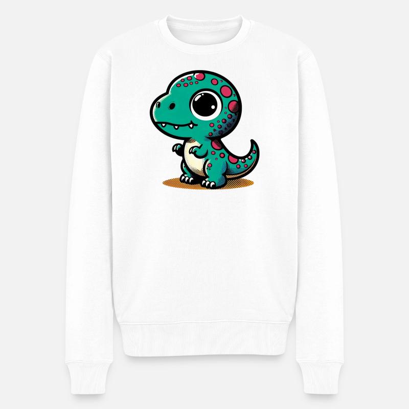 Dinosaurier - Männer Premium Bio Pullover - Weiß