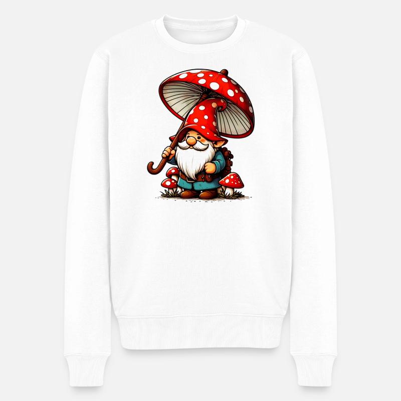 Gnom - Männer Premium Bio Pullover - Weiß