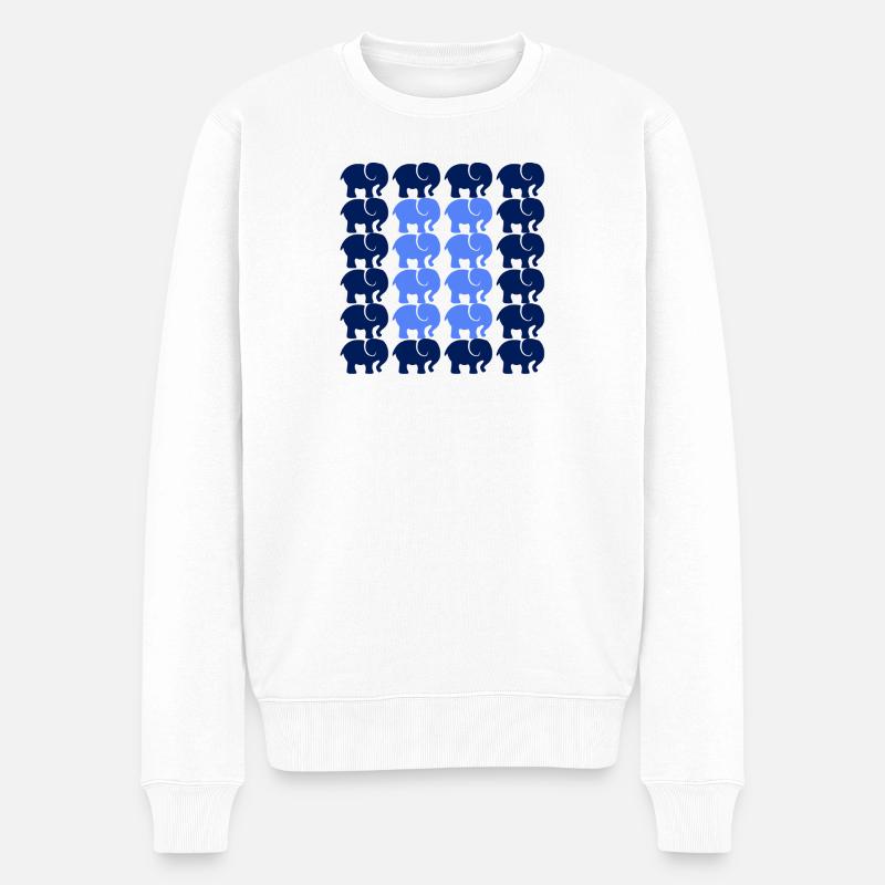 ELEFANT - Männer Premium Bio Pullover - Weiß