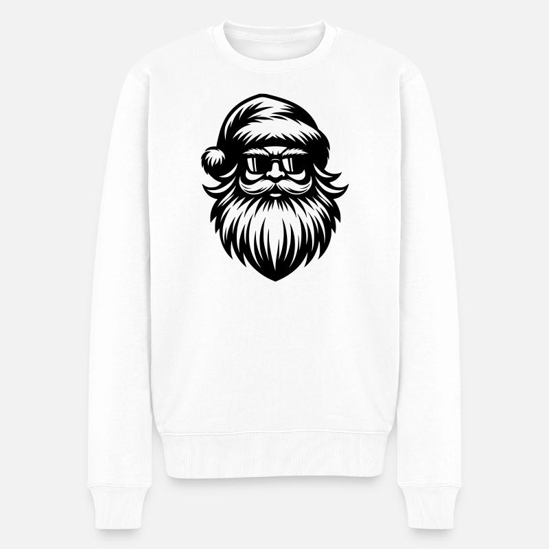 Weihnachtsmann im Chill-Modus - Männer Premium Bio Pullover - Weiß