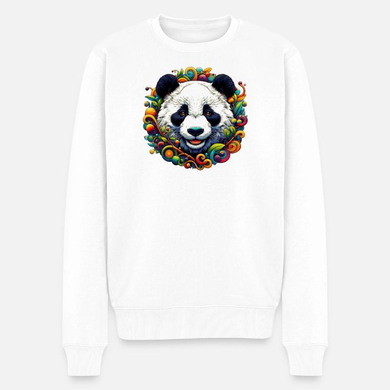 Panda - Pull Premium bio Homme - blanc