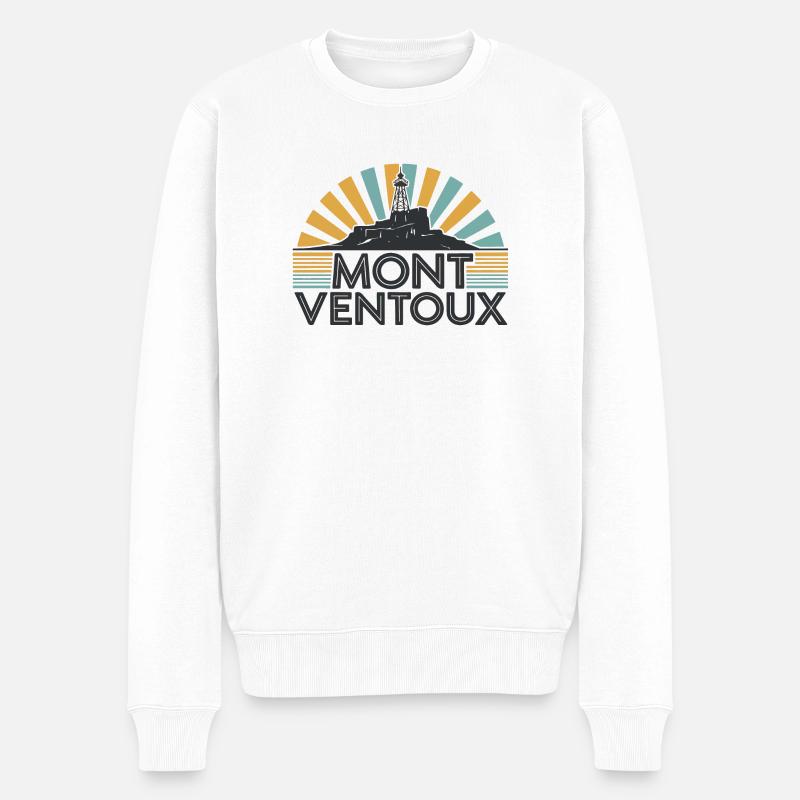 Mont Ventoux Retro-Design - Männer Premium Bio Pullover - Weiß