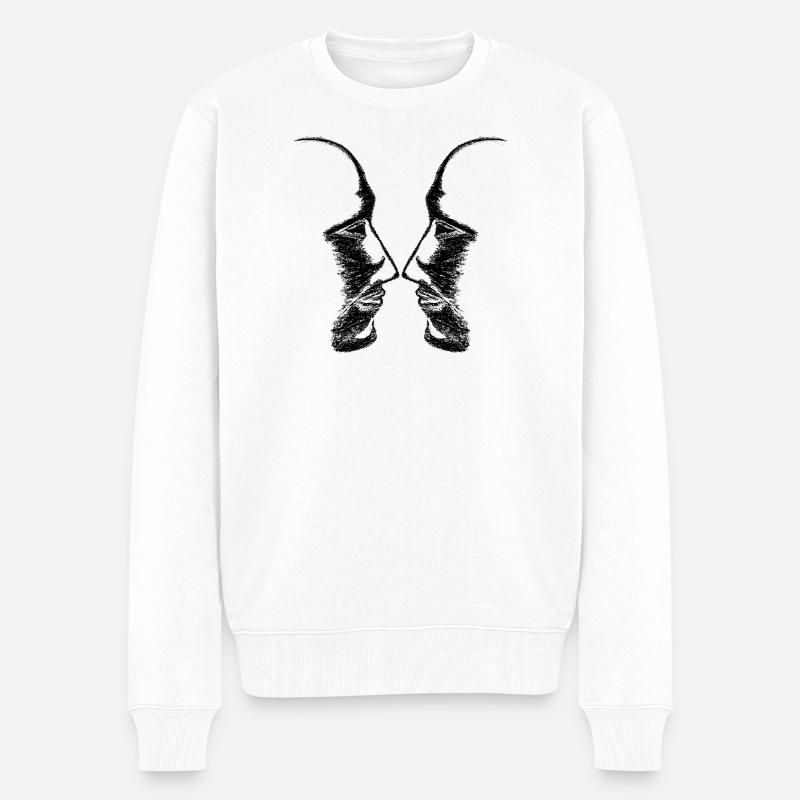 Köpfe - Männer Premium Bio Pullover - Weiß