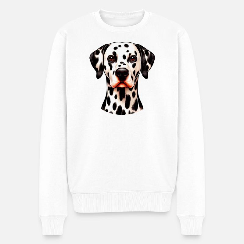 Dalmatiner Hund - Männer Premium Bio Pullover - Weiß