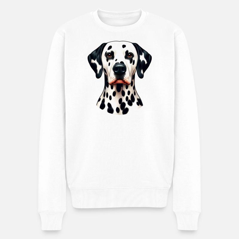 Dalmatiner Hund - Männer Premium Bio Pullover - Weiß