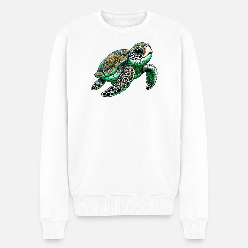 Tortue - Pull Premium bio Homme - blanc