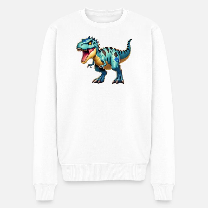 Dinosaurier - Männer Premium Bio Pullover - Weiß