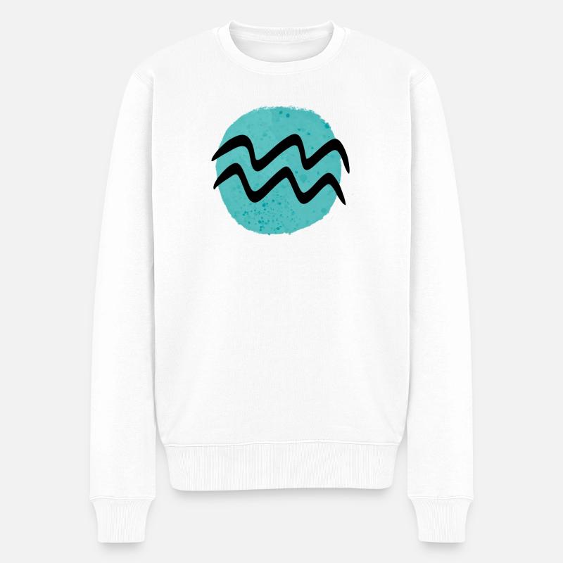 Sternzeichen Wassermann - Männer Premium Bio Pullover - Weiß
