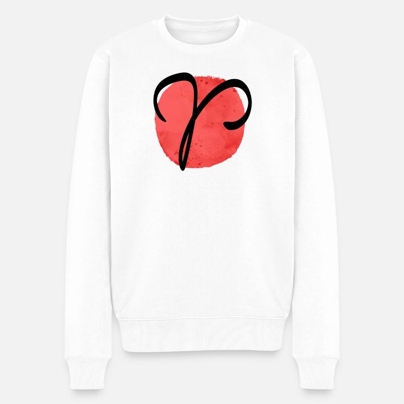 Sternzeichen Widder - Männer Premium Bio Pullover - Weiß
