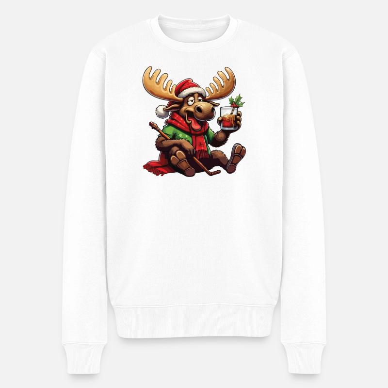 ELK - Noël - Pull Premium bio Homme - blanc