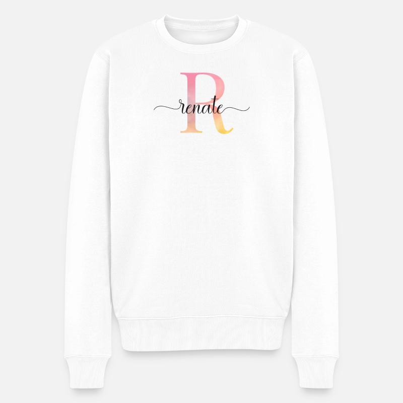 L | Monogramme | Nom | Renate |Aquarelle - Pull Premium bio Homme - blanc