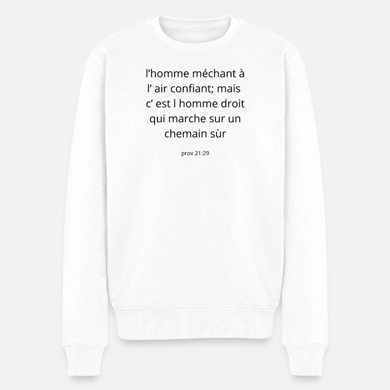 Proverbe - Pull Premium bio Homme - blanc
