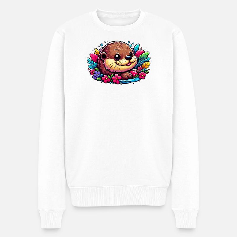 Otter - Männer Premium Bio Pullover - Weiß