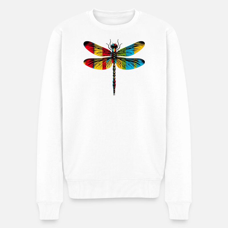 Libelle - Männer Premium Bio Pullover - Weiß