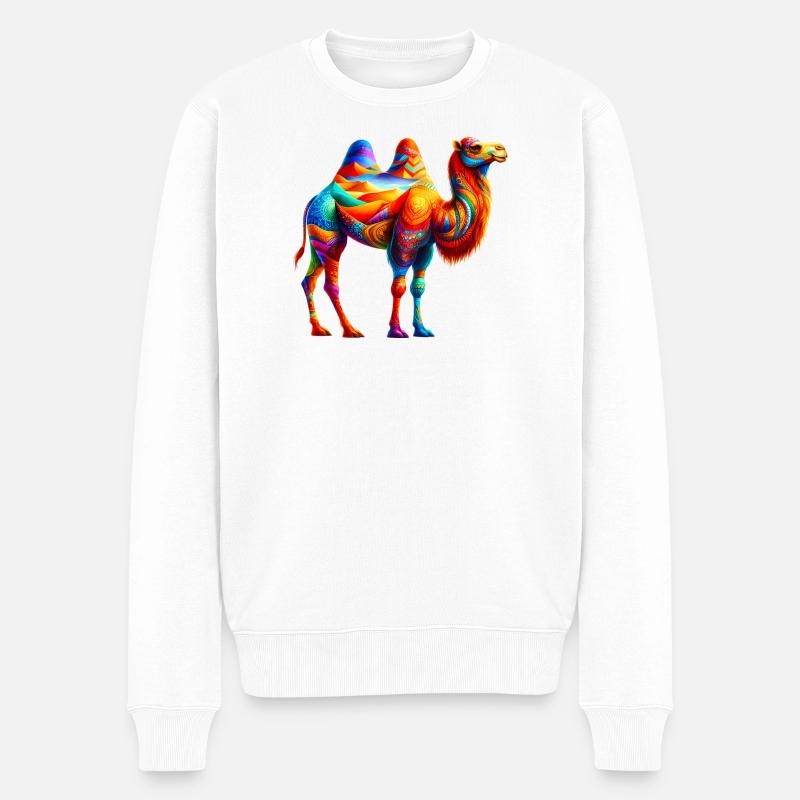 Kamel - Männer Premium Bio Pullover - Weiß