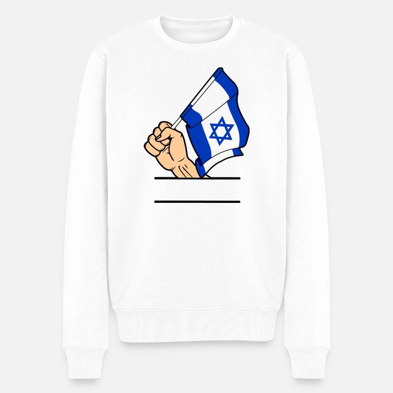 Flag Israël premier espace de texte - Pull Premium bio Homme - blanc