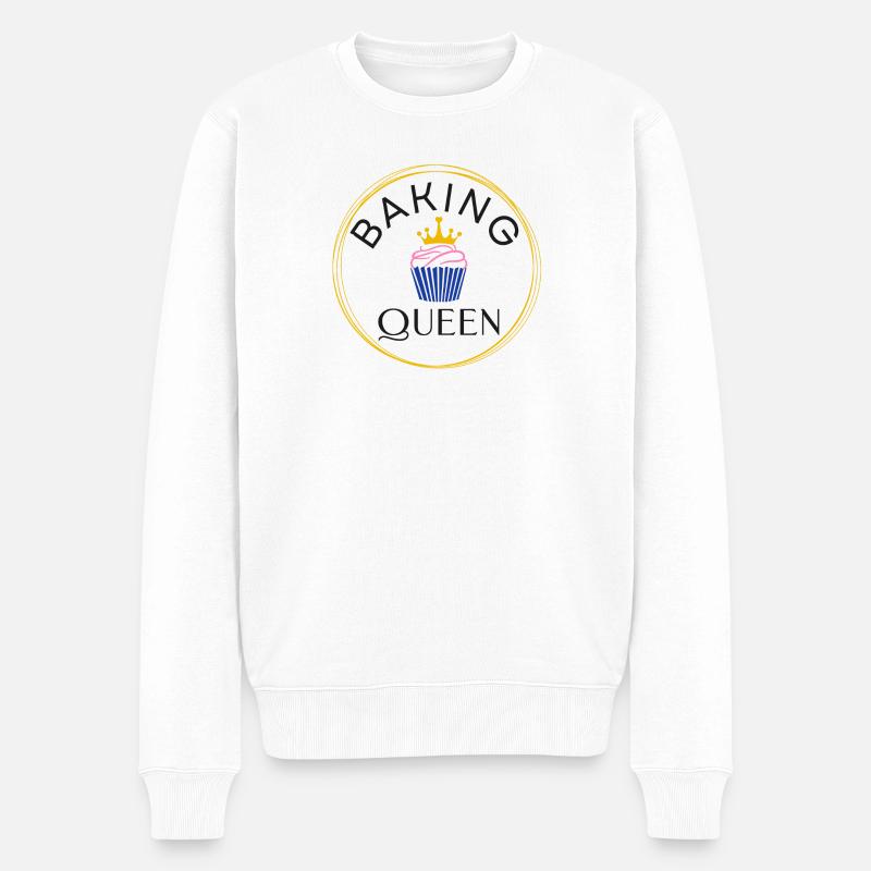 Baking Queen personalisierbar - Männer Premium Bio Pullover - Weiß