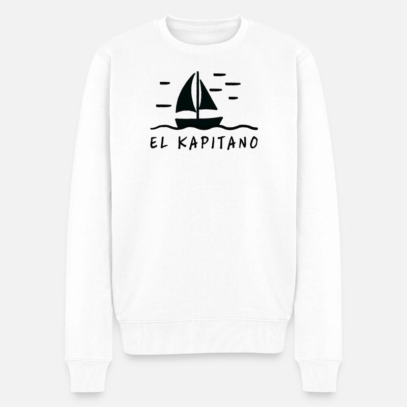 El Kapitano - Pull Premium bio Homme - blanc