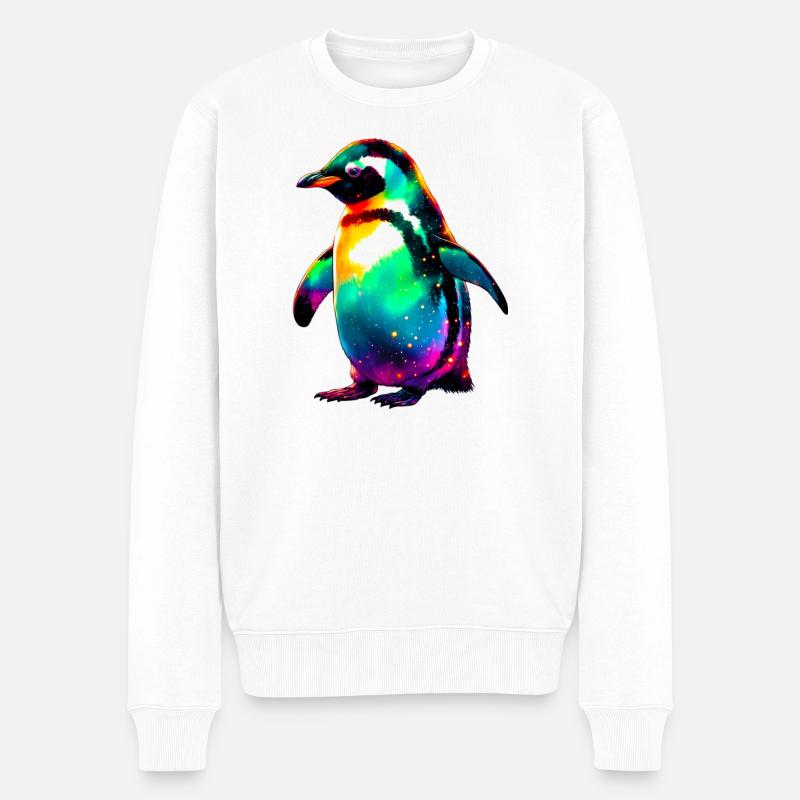 Pinguin - Männer Premium Bio Pullover - Weiß