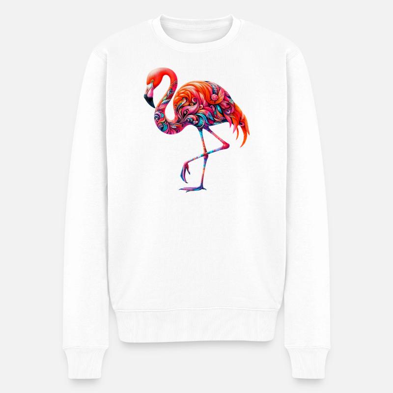 Flamingo - Männer Premium Bio Pullover - Weiß