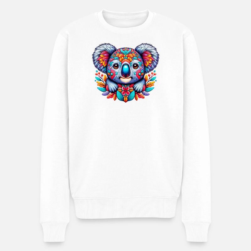 Koala - Männer Premium Bio Pullover - Weiß
