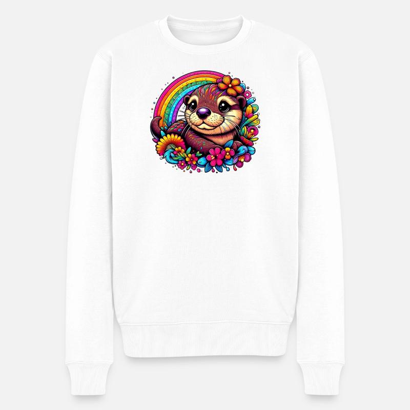 Otter - Männer Premium Bio Pullover - Weiß