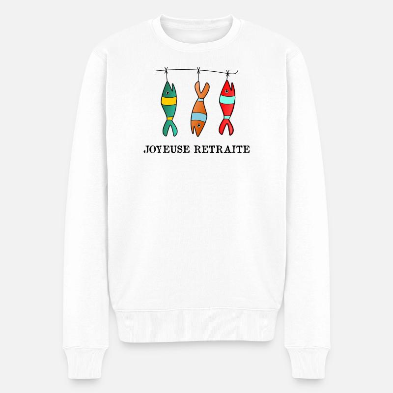 RUHESTAND. RUHESTAND. PENSIONIERT. GLÜCKLICHER RUHESTAND - Männer Premium Bio Pullover - Weiß
