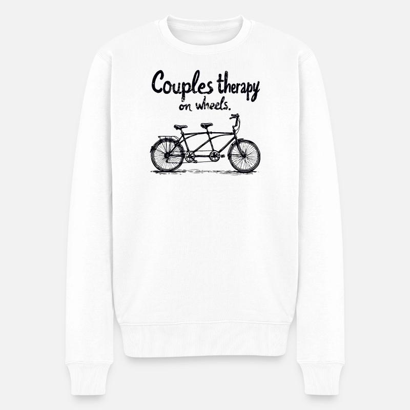 Thérapie par le vélo en tandem - Pull Premium bio Homme - blanc