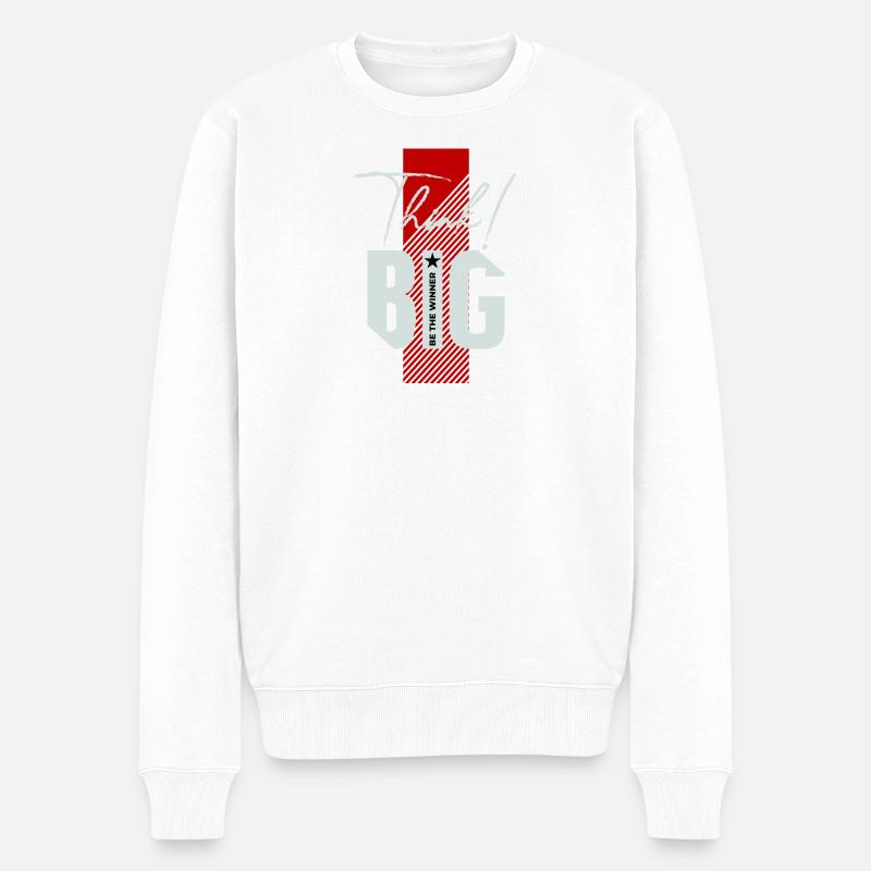 Think big! - Männer Premium Bio Pullover - Weiß