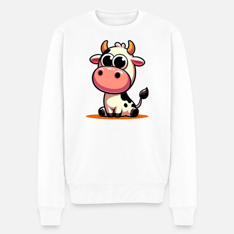 Vache - Pull Premium bio Homme - blanc