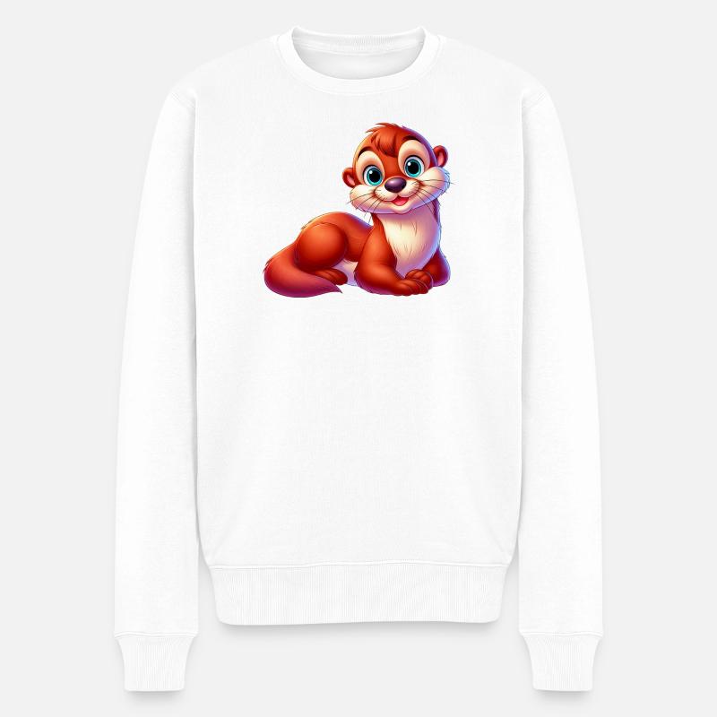 Otter - Männer Premium Bio Pullover - Weiß