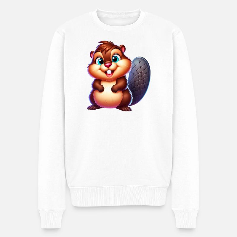 Bieber - Männer Premium Bio Pullover - Weiß