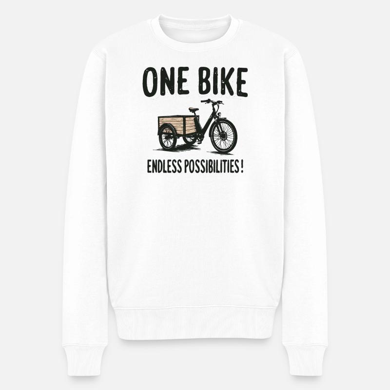 Cargo Bike Lastenfahrrad unendliche Möglichkeiten - Männer Premium Bio Pullover - Weiß