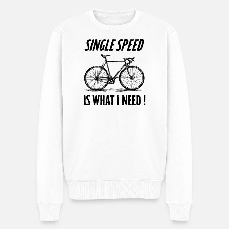 Single Speed is what i need - Männer Premium Bio Pullover - Weiß