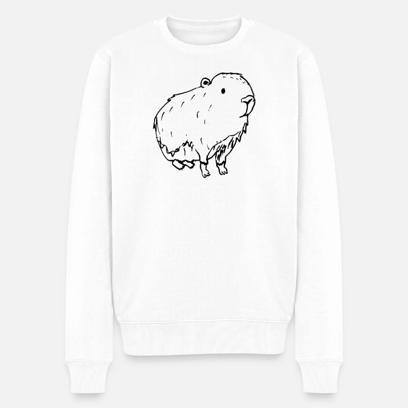 Abstrait Kapybara Noir - Pull Premium bio Homme - blanc