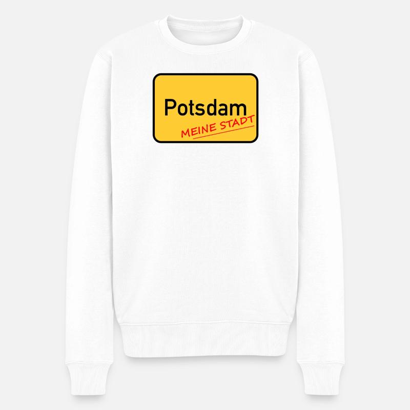 POTSDAM - MEINE STADT - Männer Premium Bio Pullover - Weiß