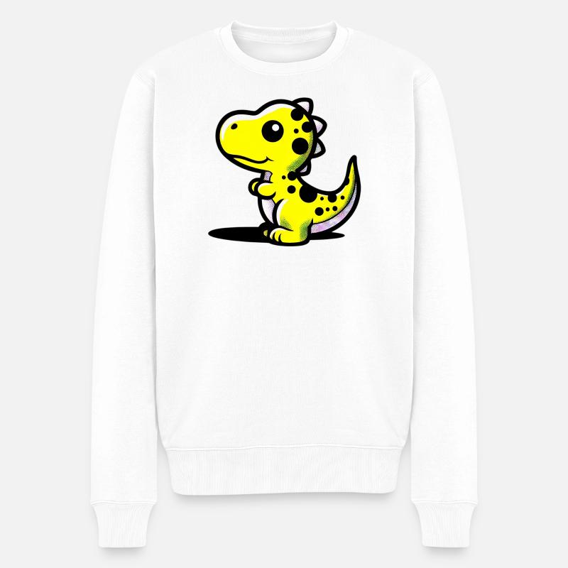 Dinosaurier - Männer Premium Bio Pullover - Weiß