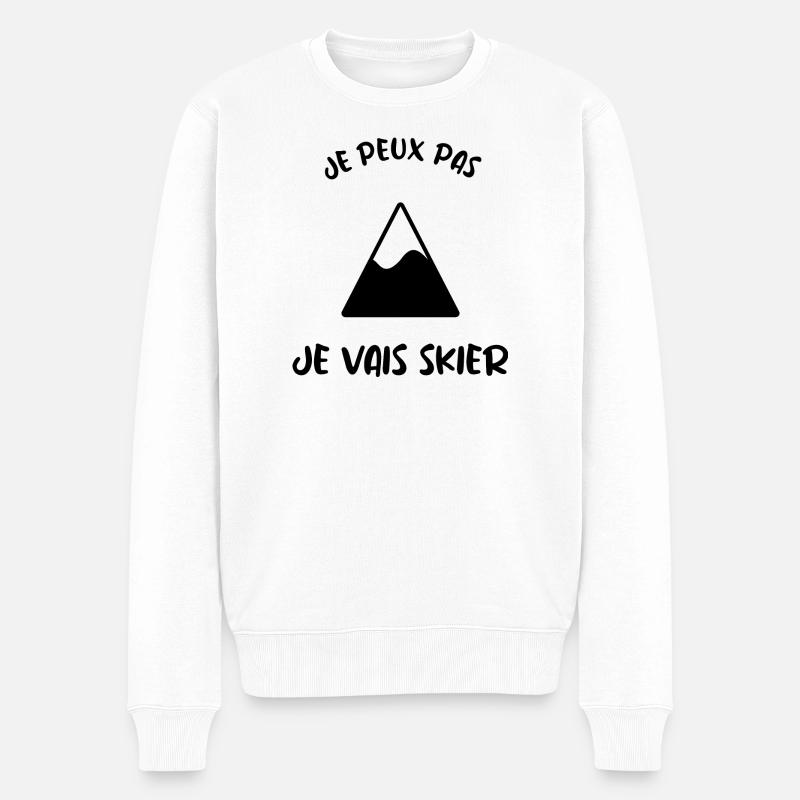 ICH KANN NICHT. SKI. SKI. SCHLÄGER. SCHNEE. SNOWBOARDEN - Männer Premium Bio Pullover - Weiß