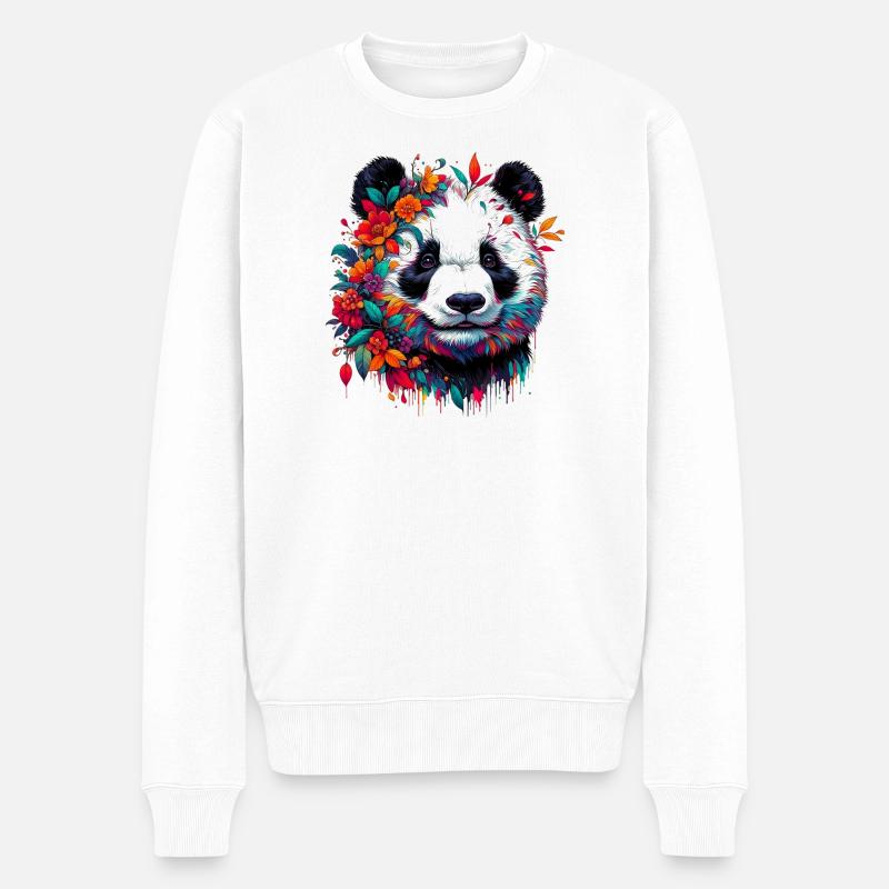 Panda - Pull Premium bio Homme - blanc