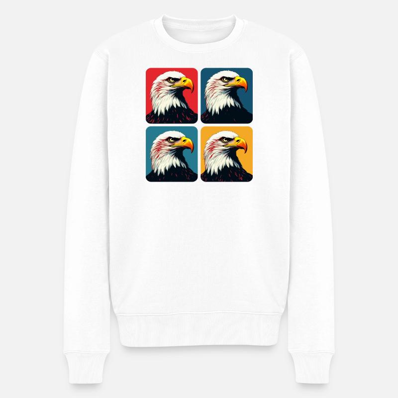 Weißkopfseeadler - Männer Premium Bio Pullover - Weiß
