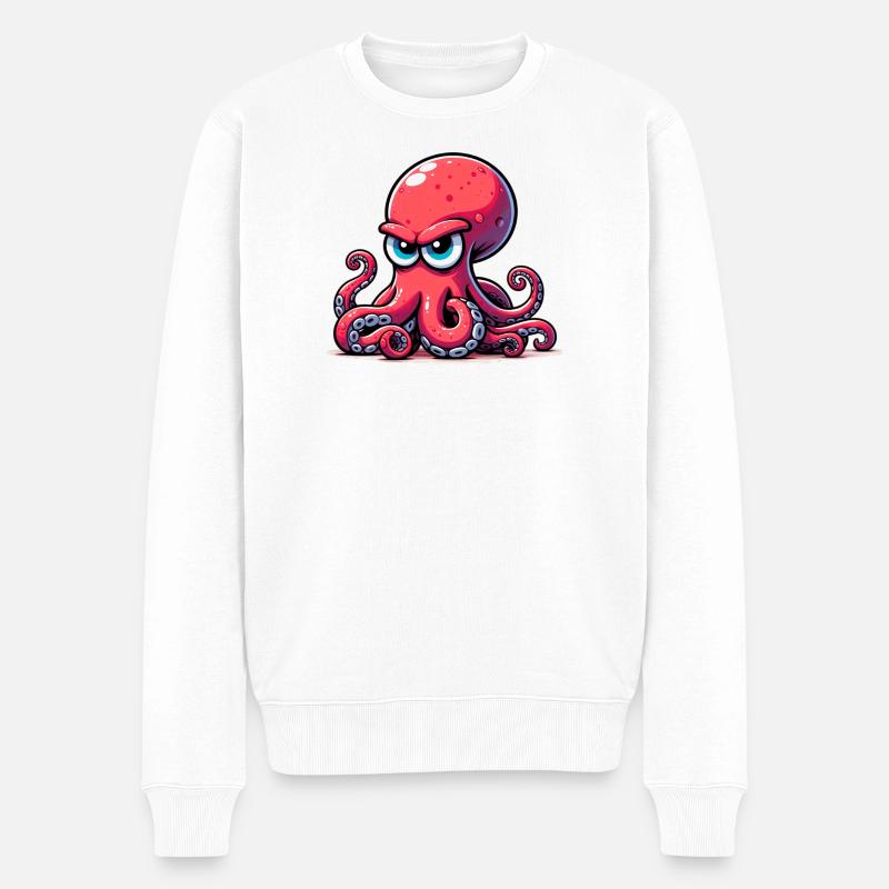 Krake - Männer Premium Bio Pullover - Weiß