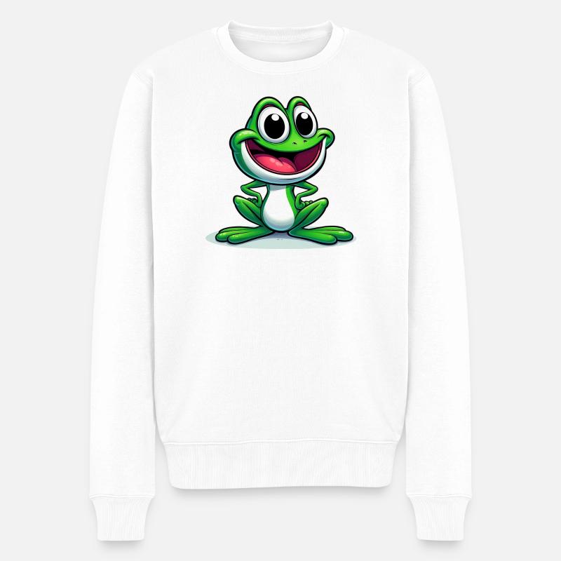 Frosch - Männer Premium Bio Pullover - Weiß